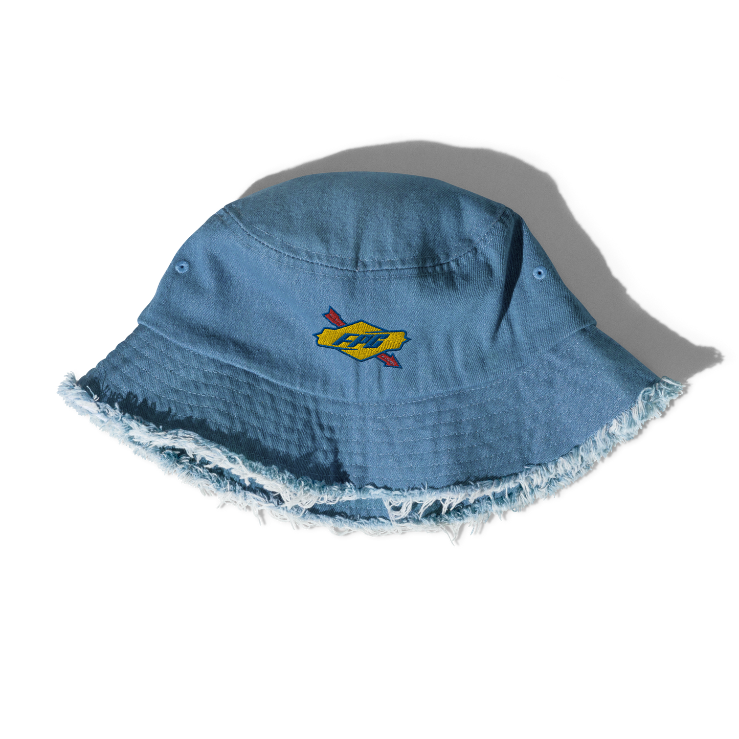 FPG x Distressed denim bucket hat