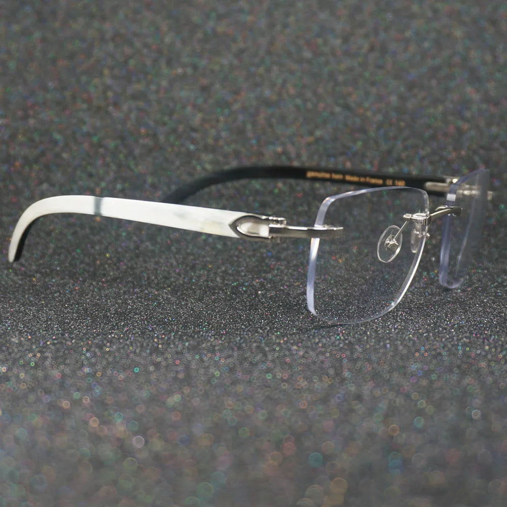 Photochromic Sunglasses White Black Buffalo Horn