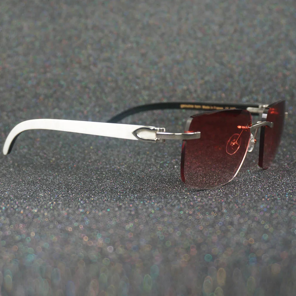 Photochromic Sunglasses White Black Buffalo Horn