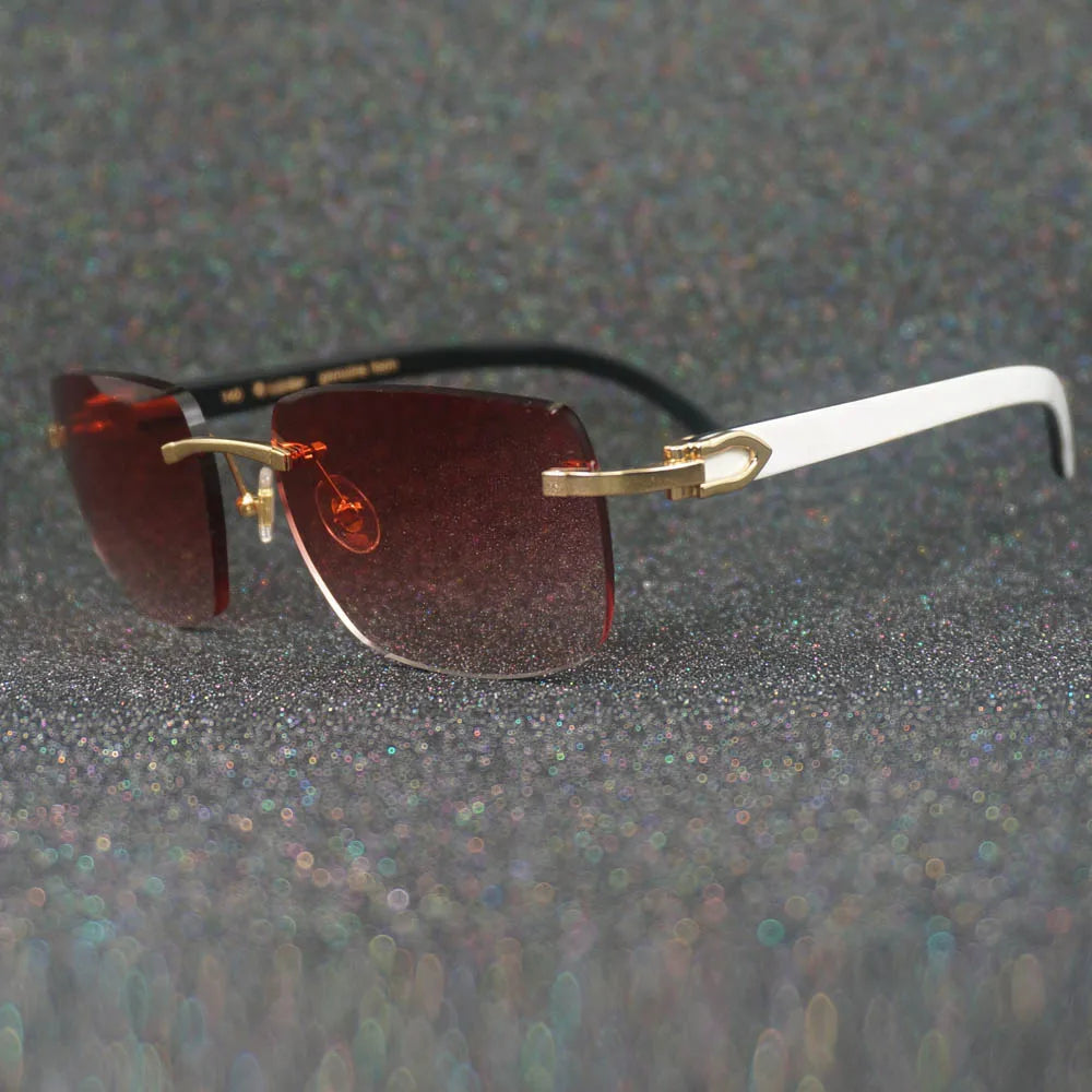 Photochromic Sunglasses White Black Buffalo Horn