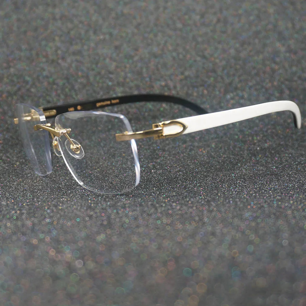 Photochromic Sunglasses White Black Buffalo Horn