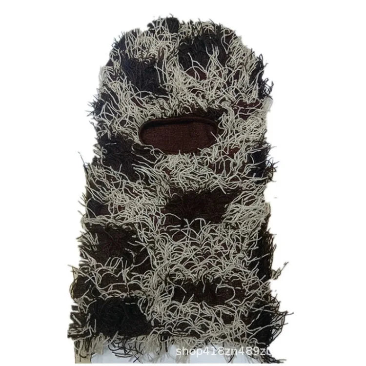 FPG x Distressed Knitted Full Face Ski Mask