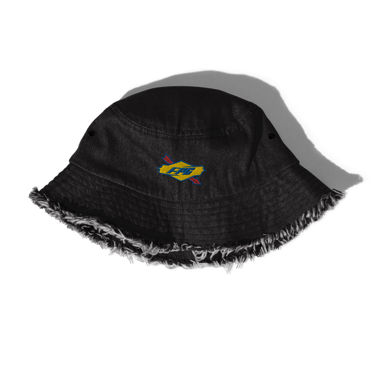 FPG x Distressed denim bucket hat