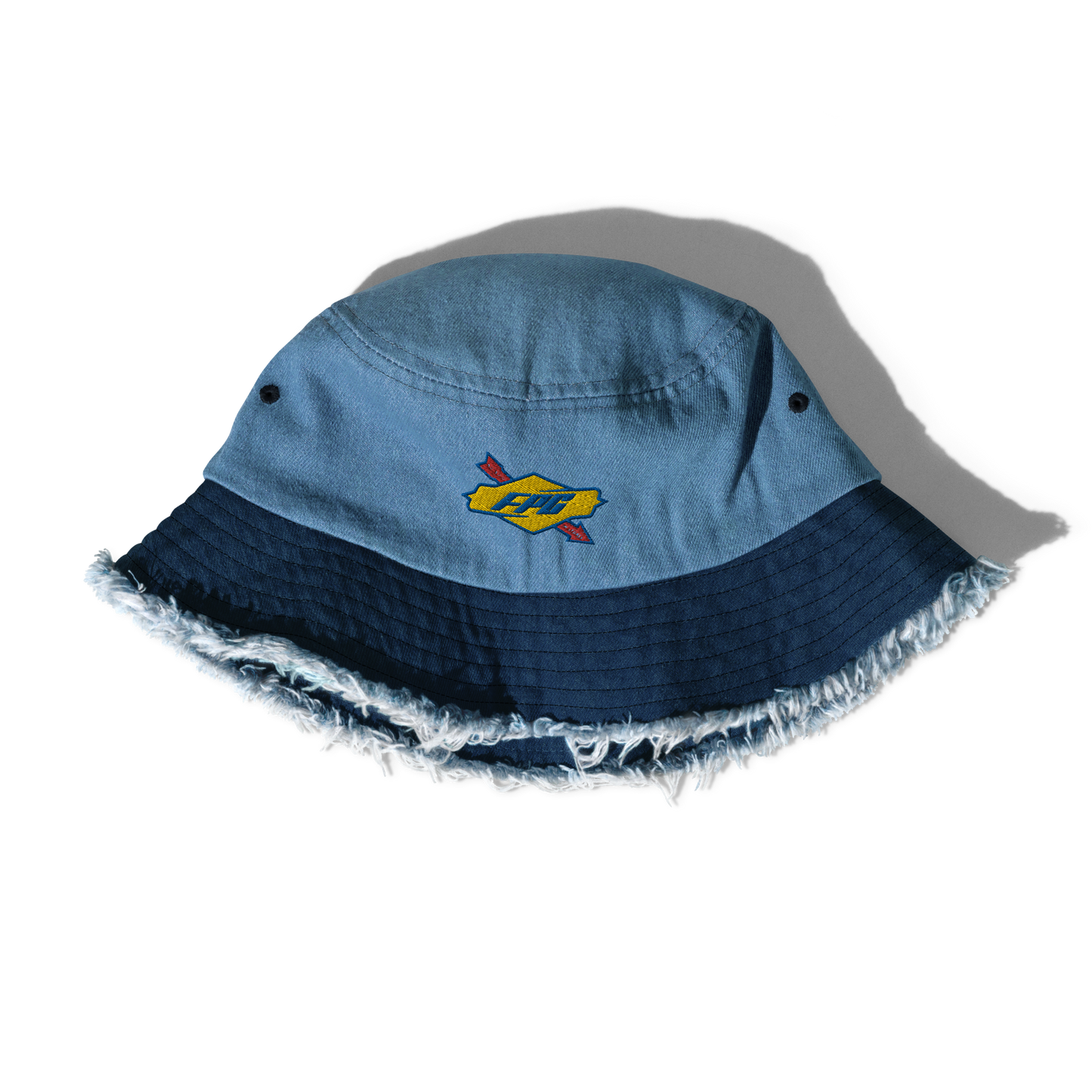 FPG x Distressed denim bucket hat