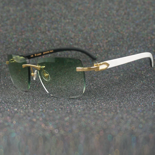 Photochromic Sunglasses White Black Buffalo Horn